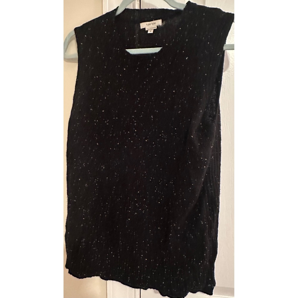 Tyler Boe Cashmere Sleeveless Sweater Knit Top Women's Small‎ Black